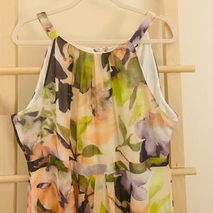 Floral floor length chiffon dress